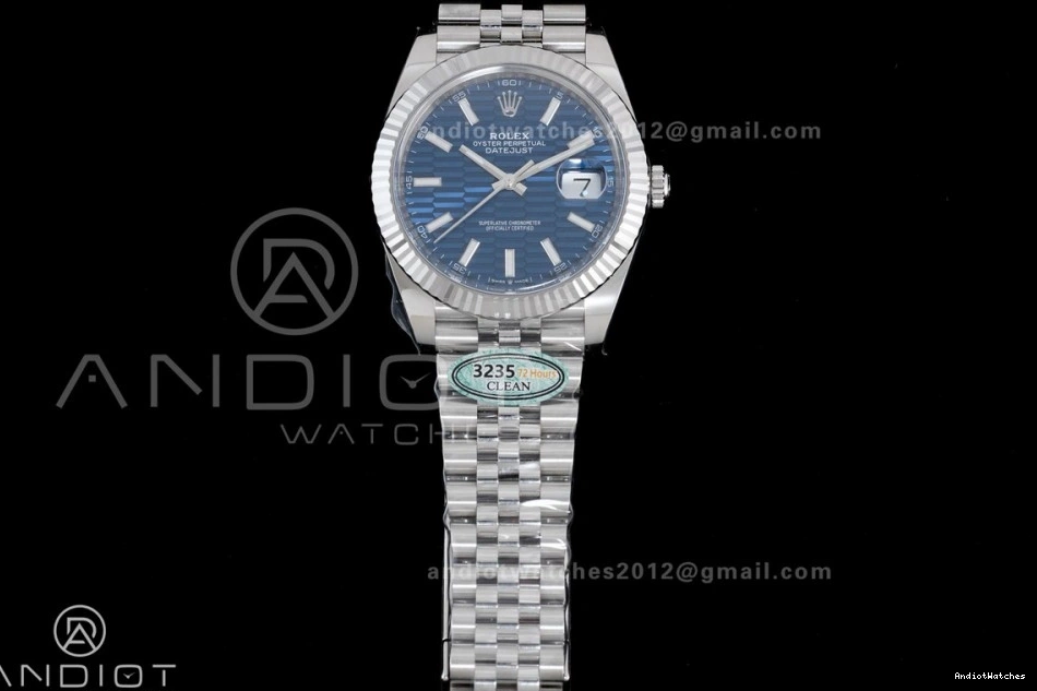 Textured Blue Best 41 on Steel DateJust Bracelet Clean 904L Edition TravelReady 1:1 Dial 126334 Jubilee 628 SH 0125